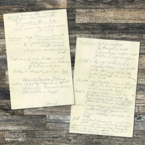 Handwritten recipe for Neapolitan Cheesecake