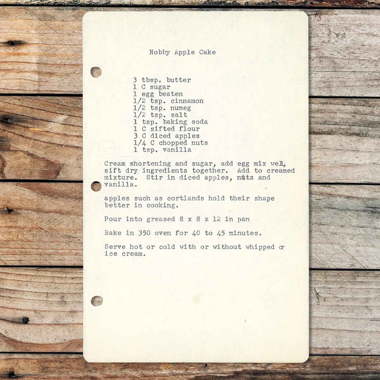 Nobby Apple Cake with Cinnamon and Fresh Apples