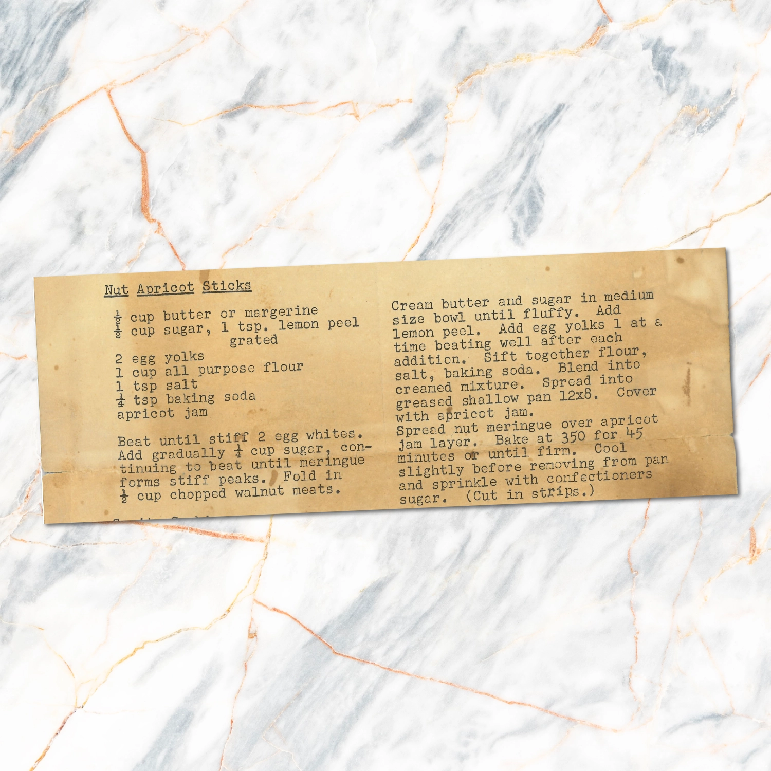 Nut & Apricot Jam Bars with Meringue Topping