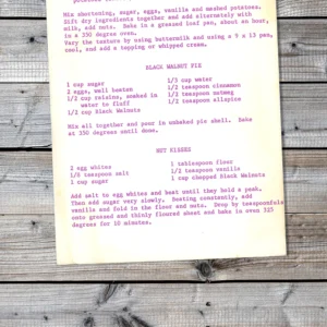 Typed recipe for Nut Kisses