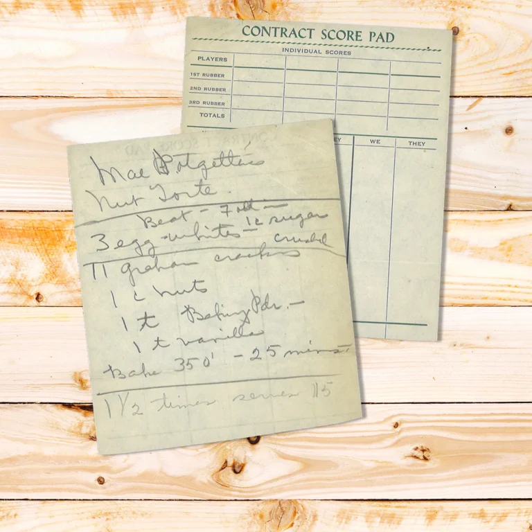 Handwritten recipe for Nut Torte
