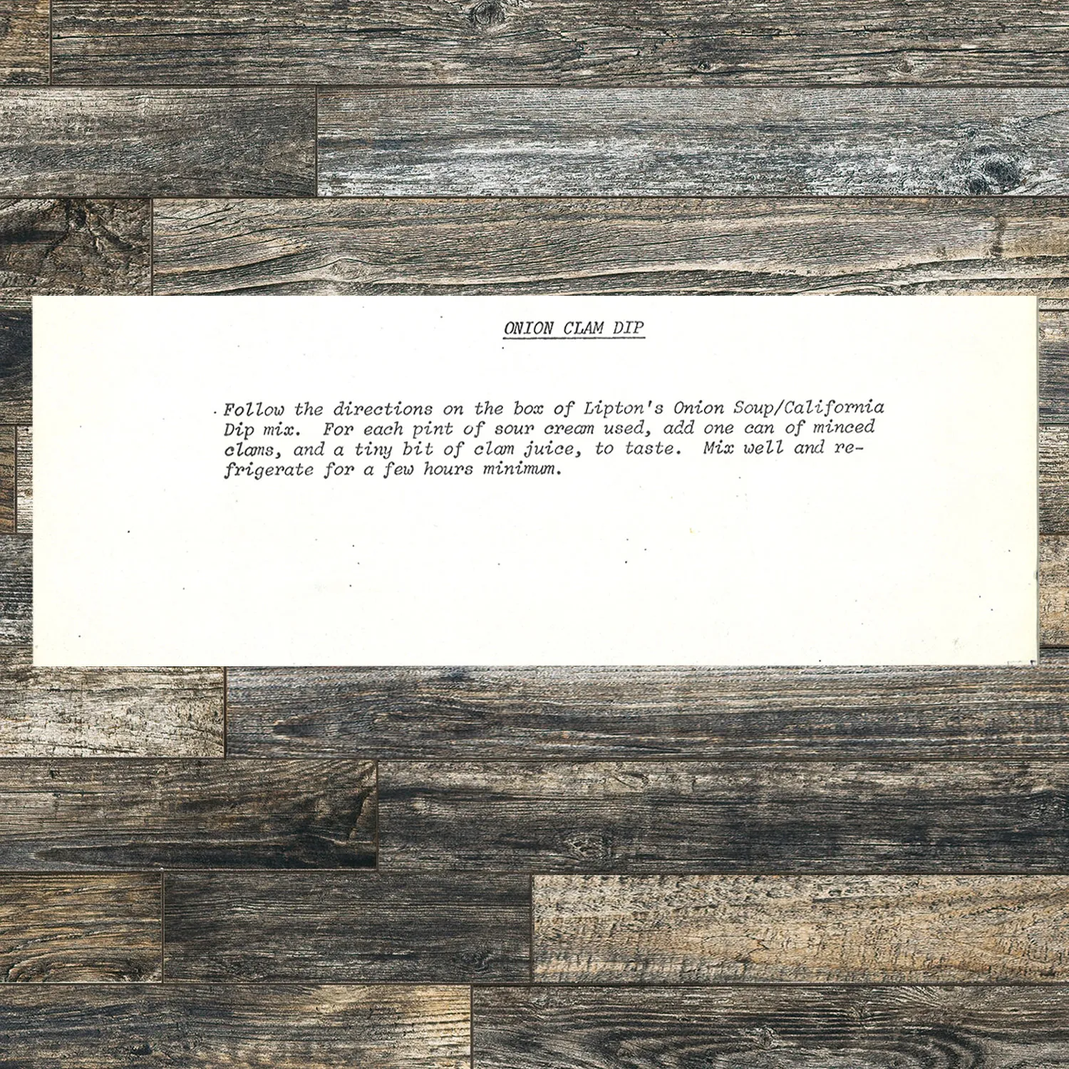 Onion Clam Dip with Sour Cream and Minced Clams