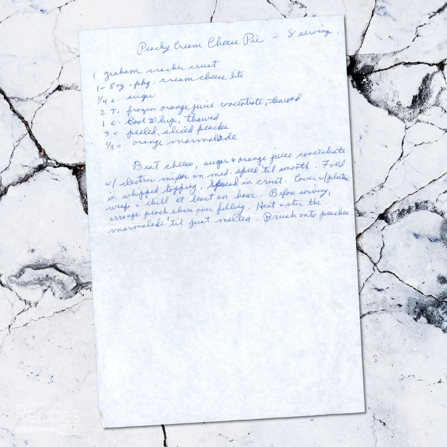 Peachy Cream Cheese Pie with Graham Cracker Crust