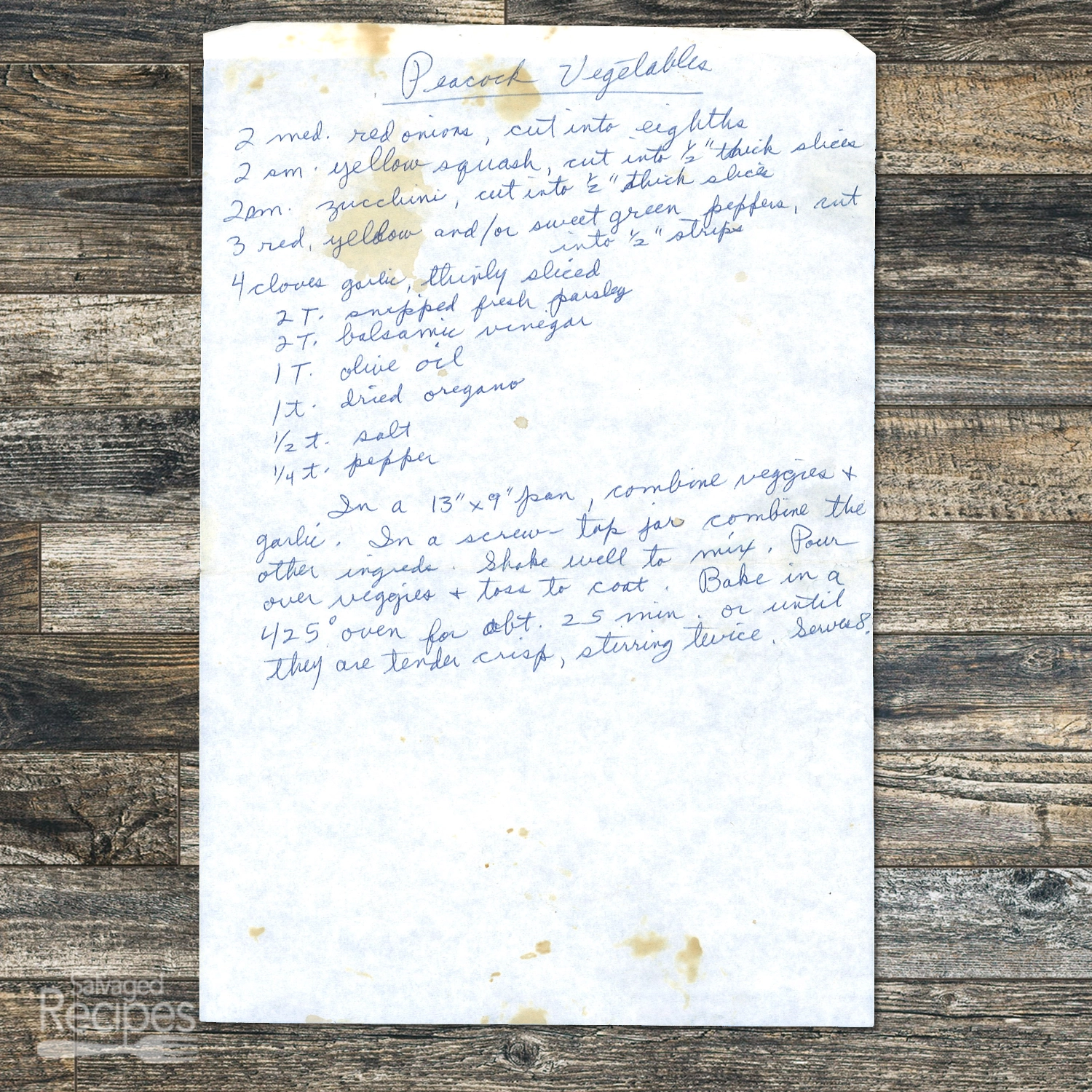 (Balsamic Roasted Mediterranean Vegetables) Peacock Vegetables