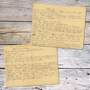 Handwritten recipe for Petit Fours with Icing