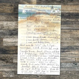 Handwritten Recipe for Picnic BBQ Baked Beans