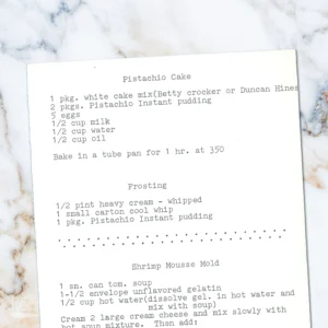 Typed recipe for Pistachio Cake
