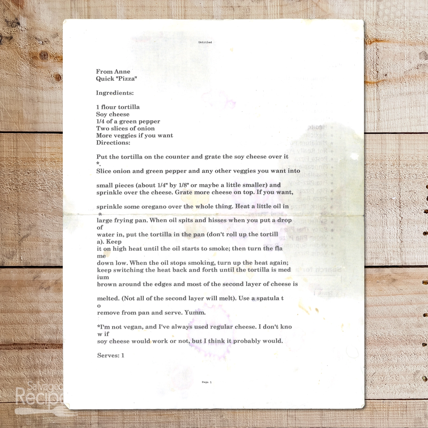 Quick Pizza from Anne