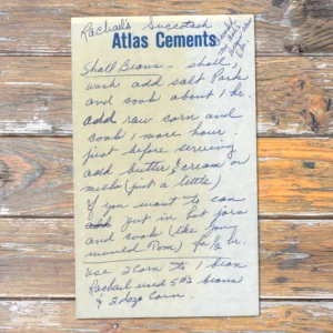 Handwritten recipe for Rachael's Succotash