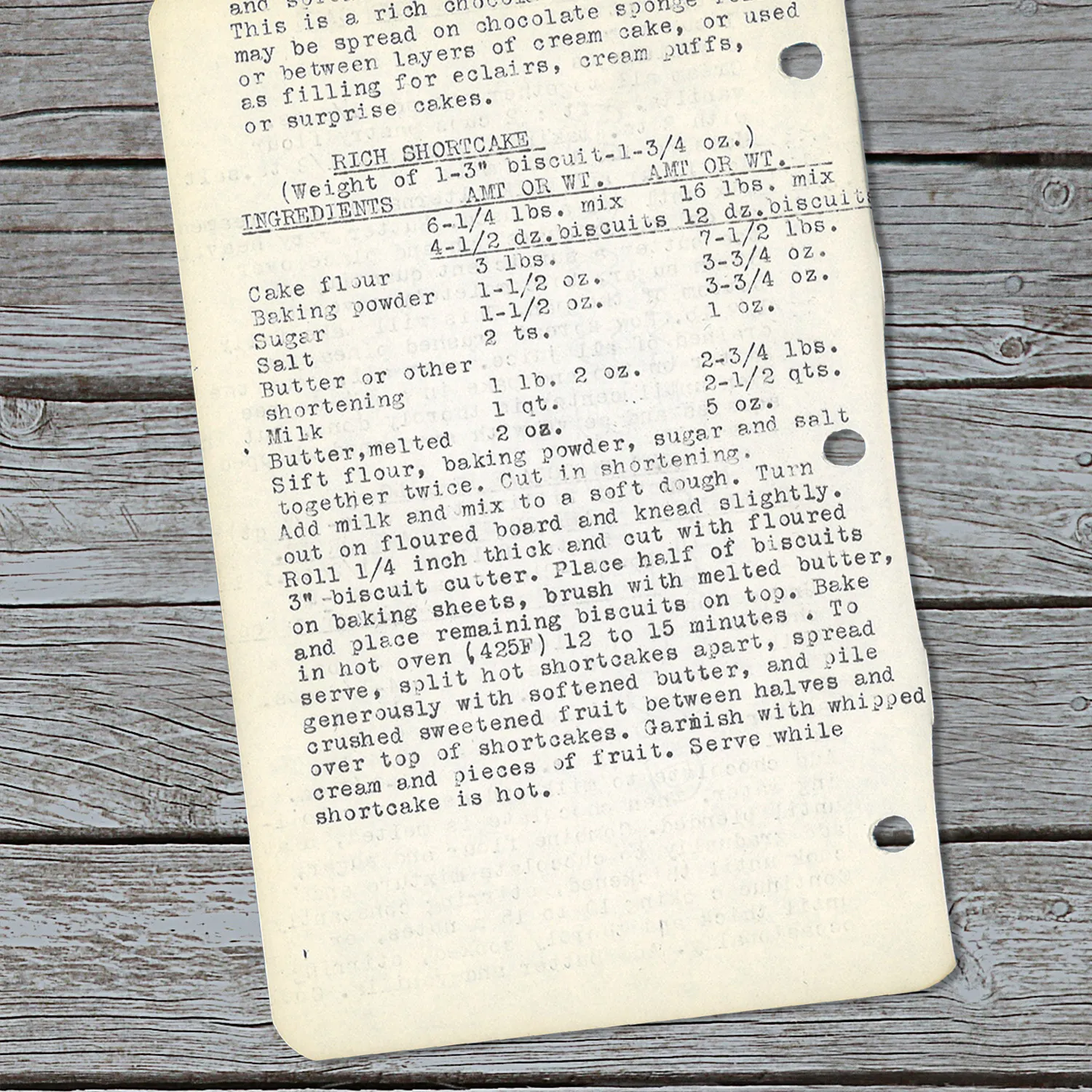 Typed recipe for Rich Shortcake