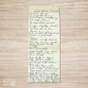 Handwritten recipe for Rich Crescents