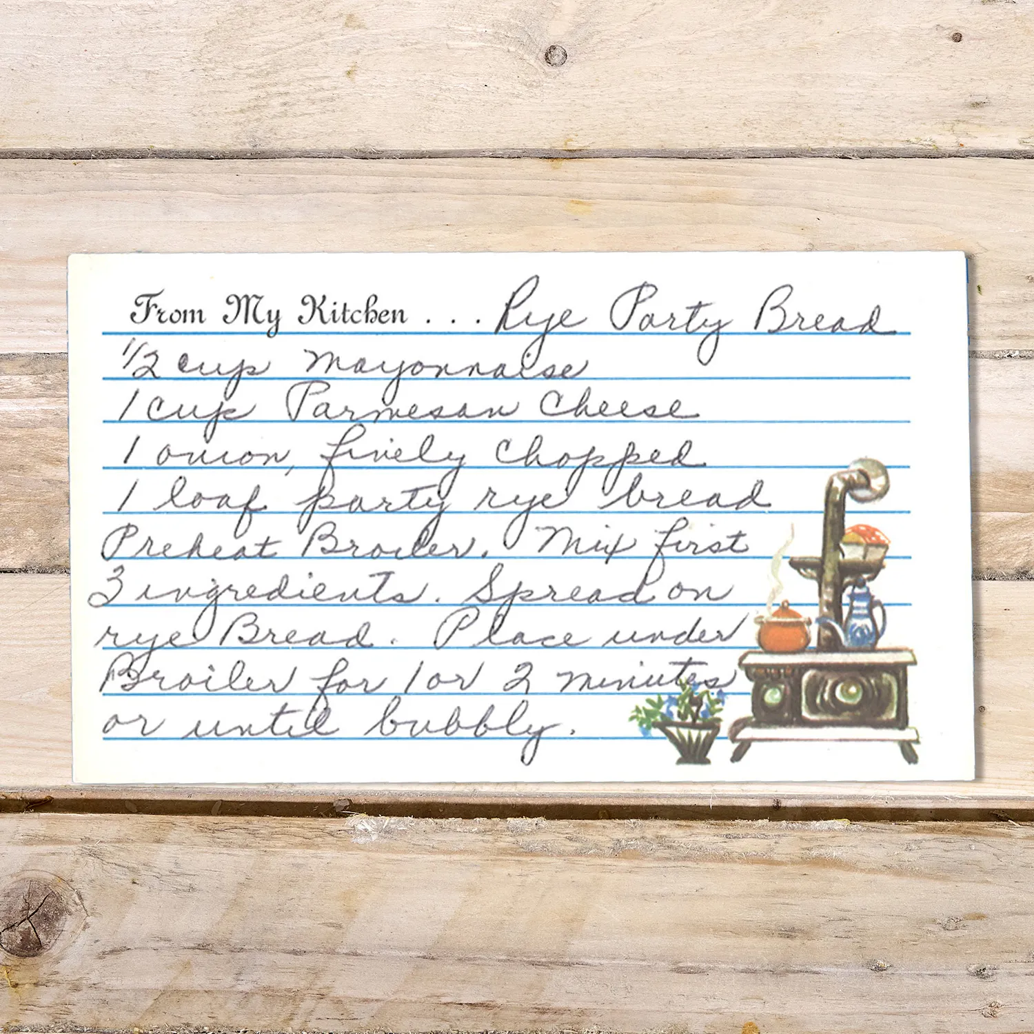 Broiled Rye Party Bread with Cheese & Onion