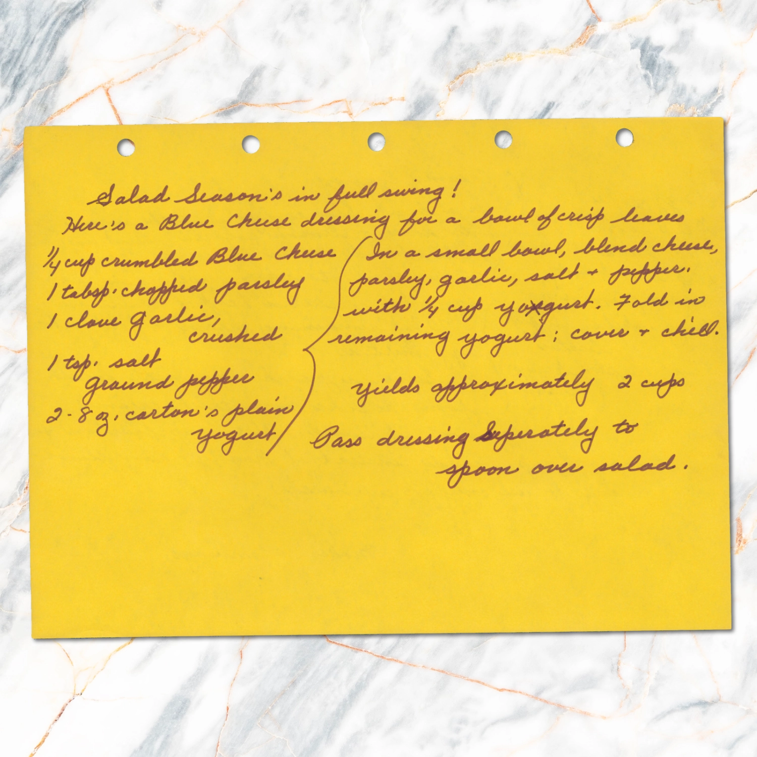 Blue Cheese Salad Dressing with Yogurt