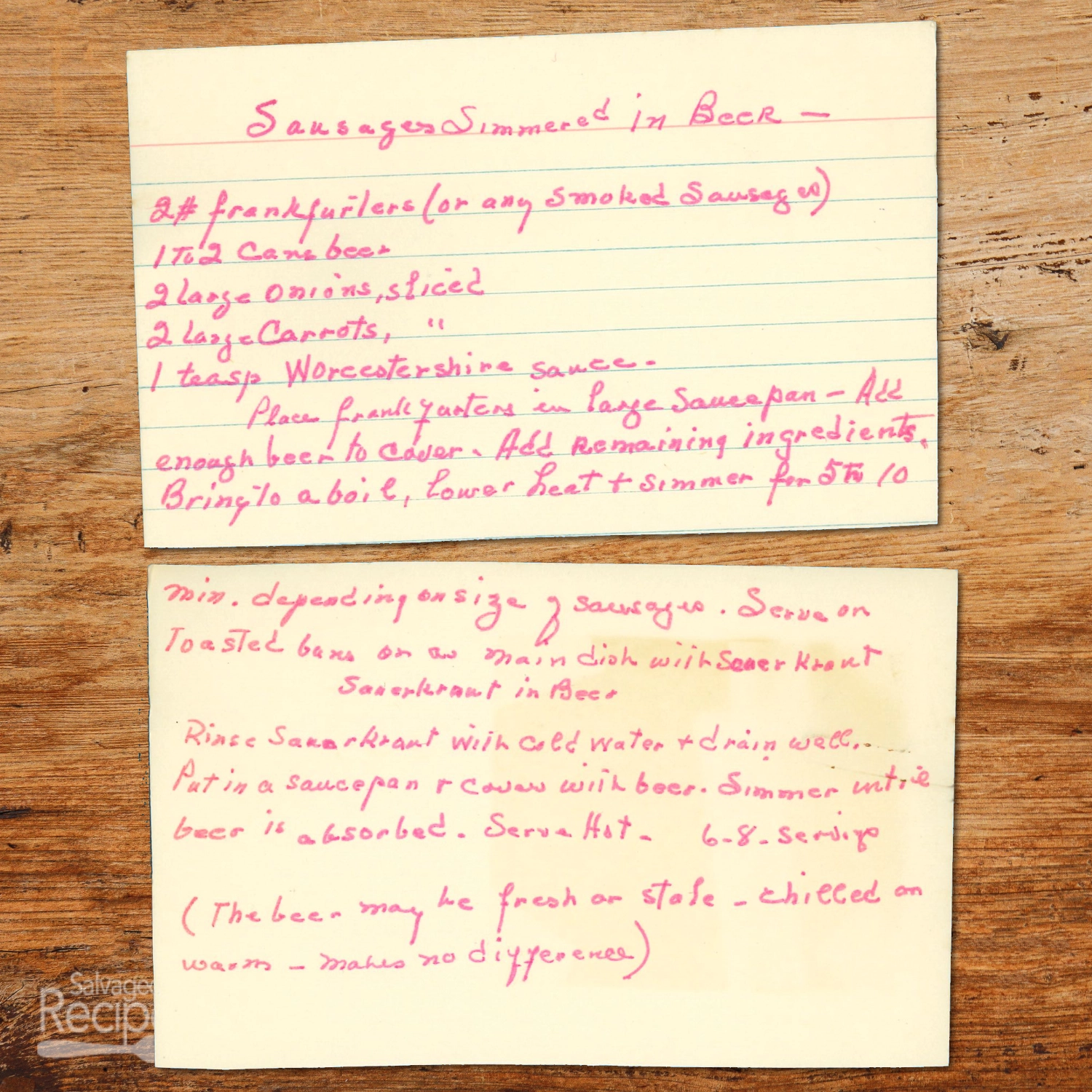 Beer-Simmered Sausages with Onions & Sauerkraut