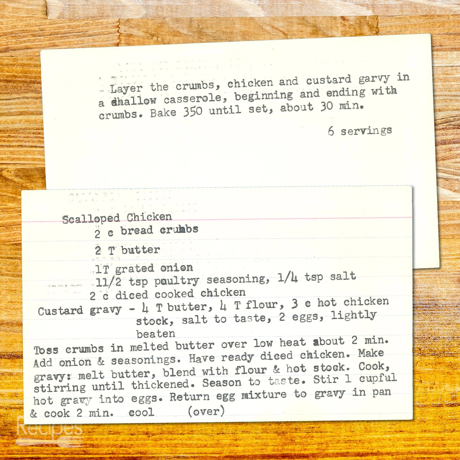 Scalloped Chicken with Custard Gravy