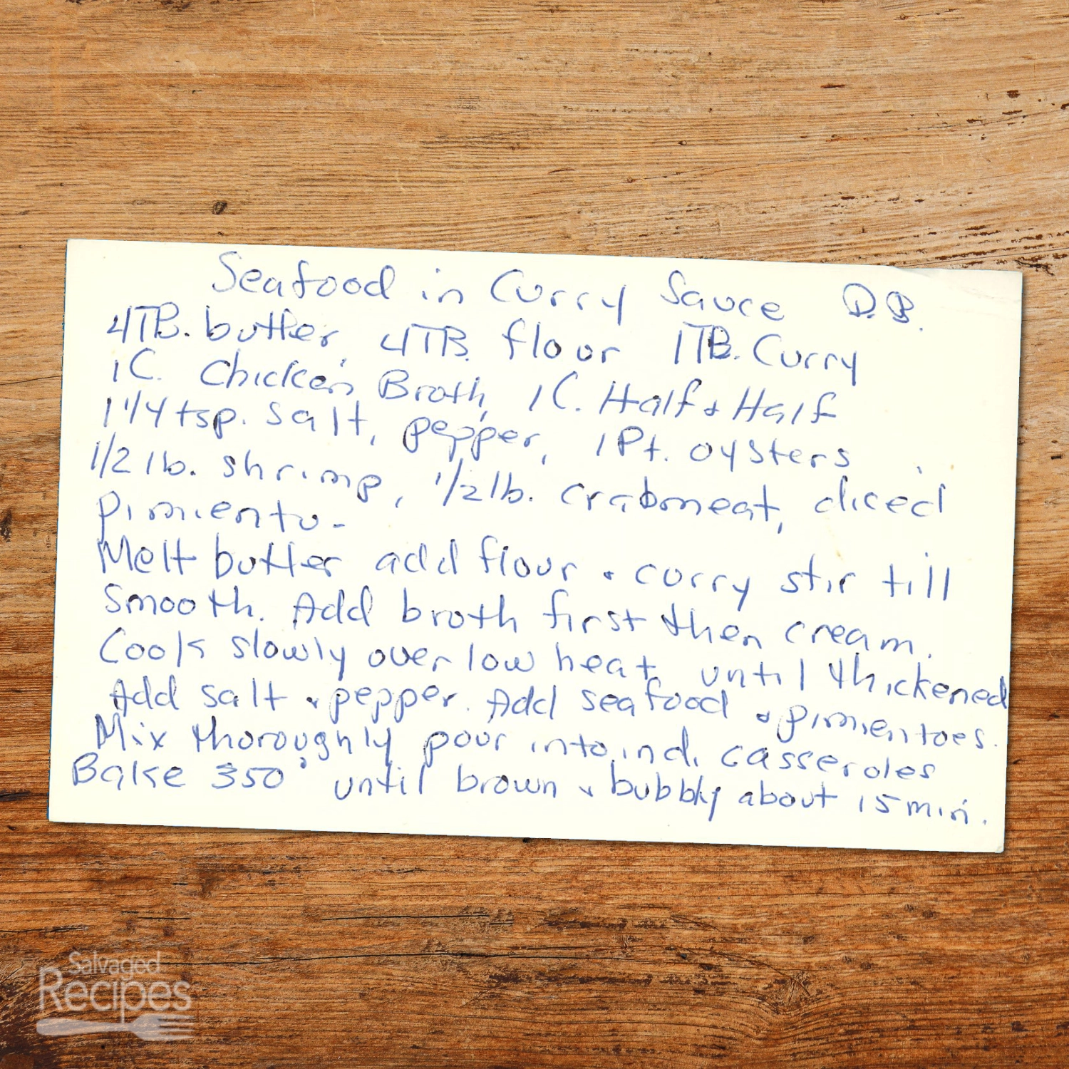 Creamy Baked Seafood in Curry Sauce