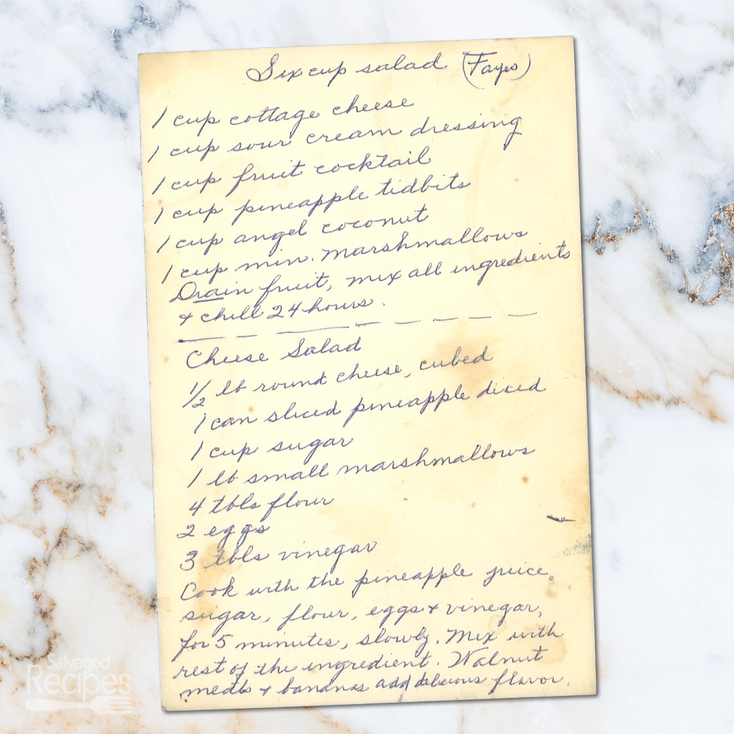 Six Cup Fruit Salad with Cottage Cheese & Coconut from Faye