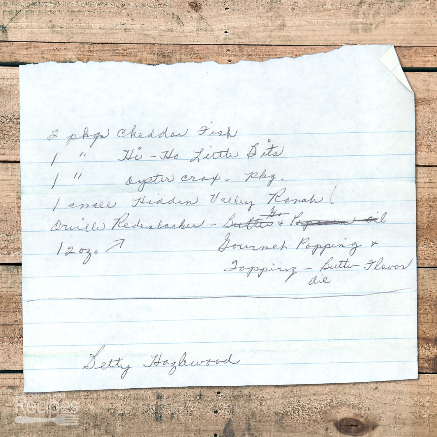 Cheddar Ranch Snack Mix from Betty Hazlewood