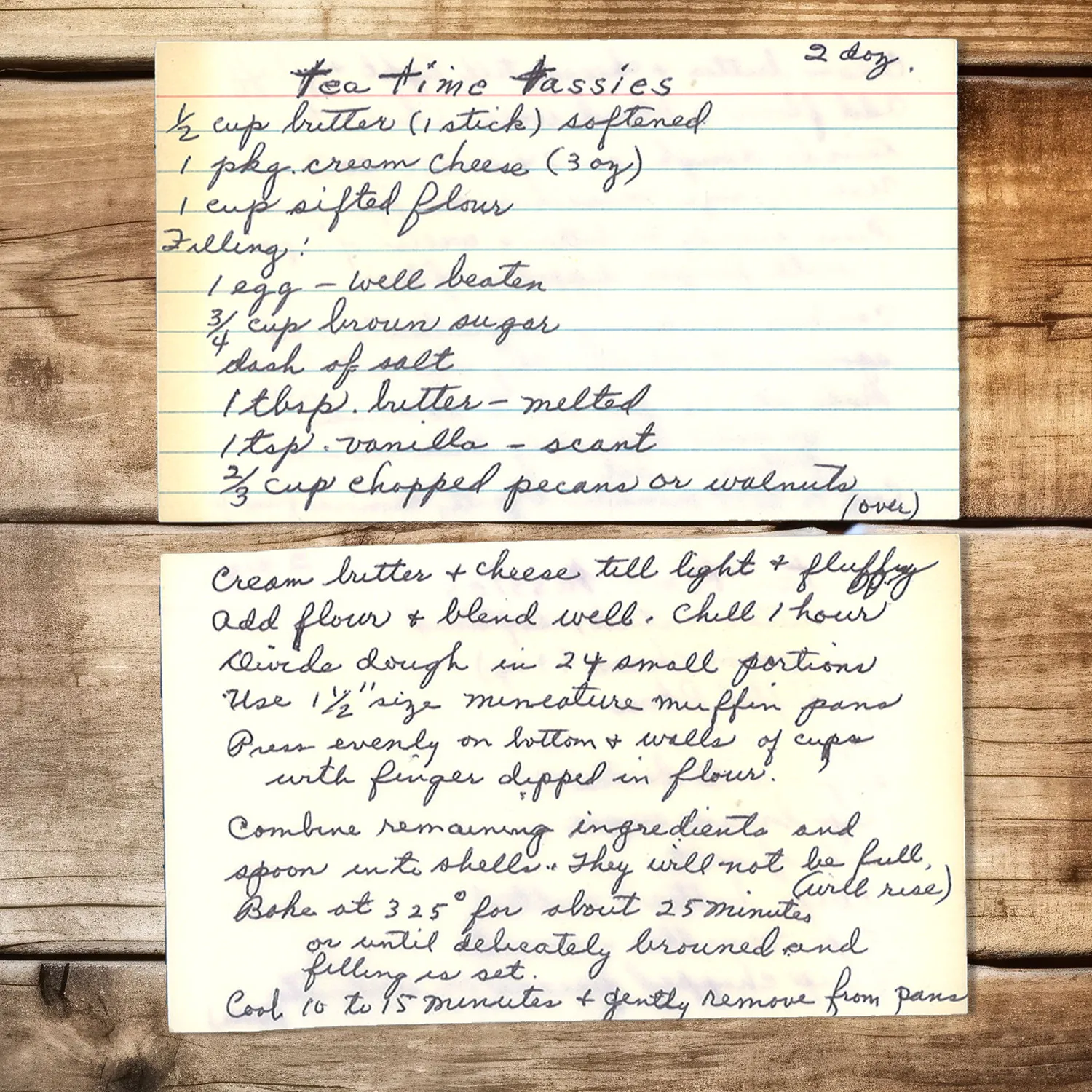 Tea Time Tassies with Cream Cheese Pastry & Nut Filling