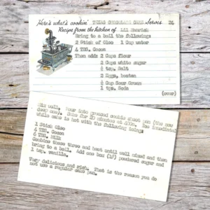 Typed recipe card for Texas Chocolate Cake