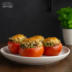 Tomato Cups with Mushrooms and Peas