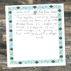 Handwritten recipe for Red Bean Salad