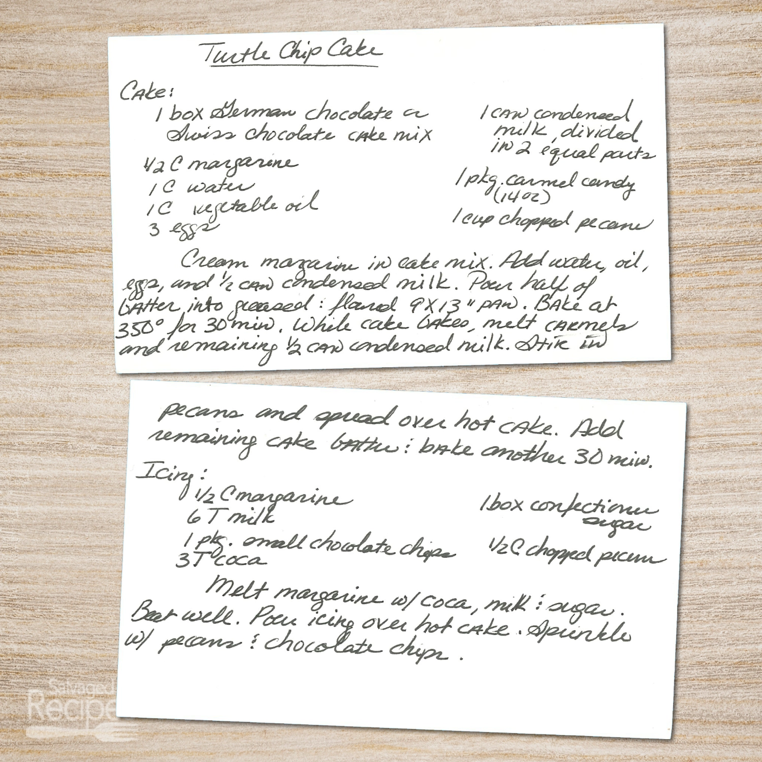 Turtle Chocolate Chip Cake with Caramel & Pecans