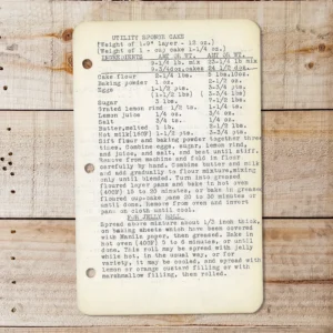 Typed recipe for Utility Sponge Cake