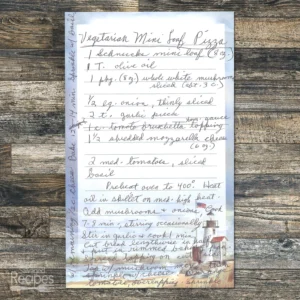 Handwritten recipe for Mini Loaf Pizza