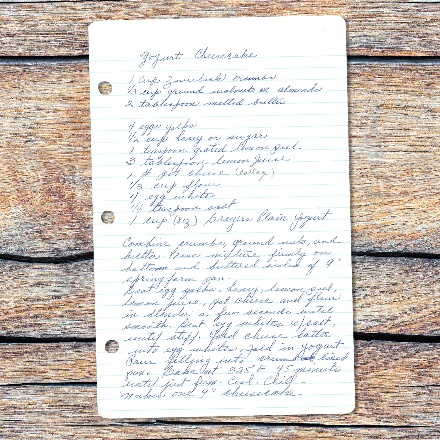 Yogurt Cheesecake with Lemon and Nut Crust