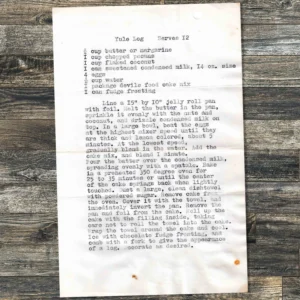 Typed recipe for Yule Log