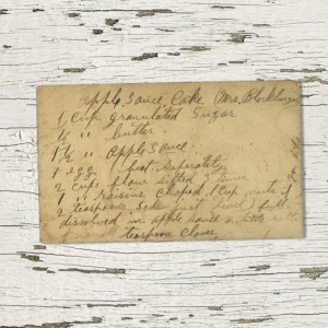 Handwritten recipe card for Applesauce Cake