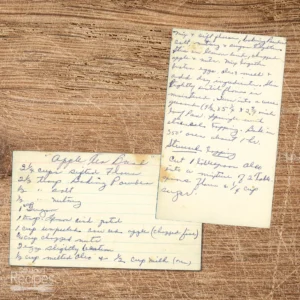 Handwritten recipe card for Apple Tea Bread