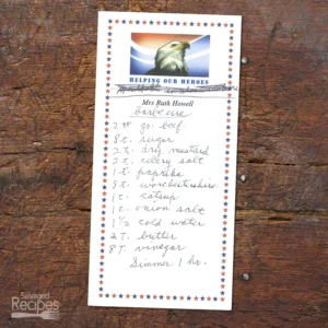 Handwritten recipe for Tangy Barbecue Beef