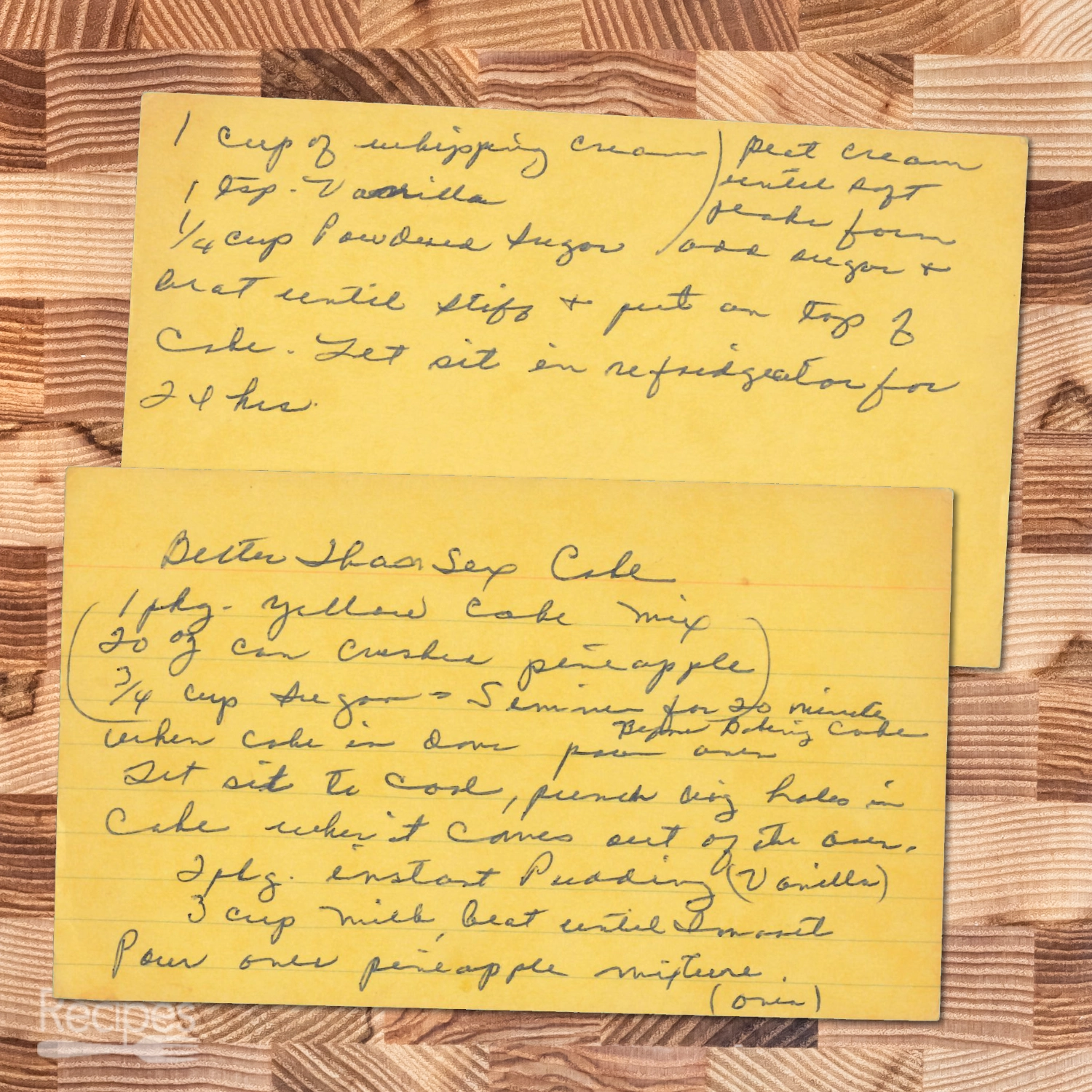 Handwritten recipe for Better Than Sex Cake