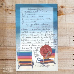 Handwritten recipe for Broccoli and Tuna Casserole