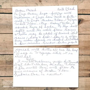 Handwritten recipe for Brown Bread from Ruth Clark