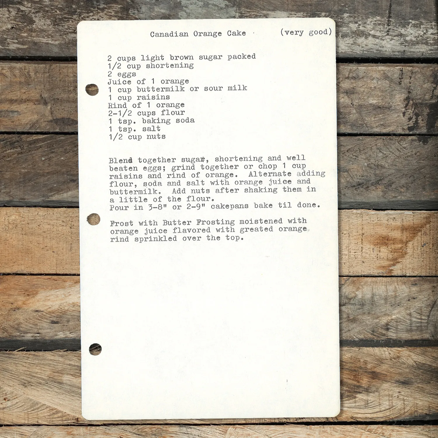 Canadian Orange Cake with Raisins and Nuts