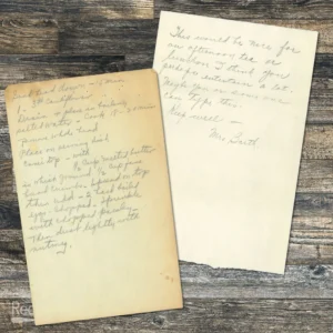 Handwritten recipe for Cauliflower from Mrs. Barth