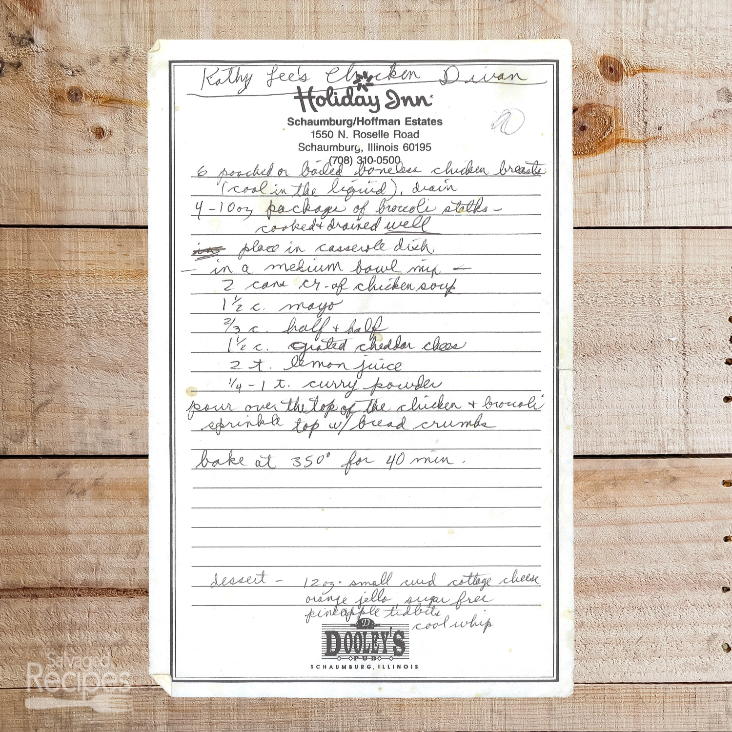 Kathy Lee’s Chicken Divan Casserole with Broccoli and Cheddar