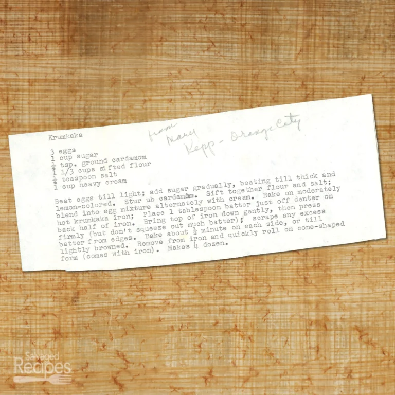 Typed recipe for Krumkaka
