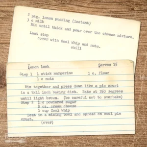 Typed recipe card for Lemon Lush