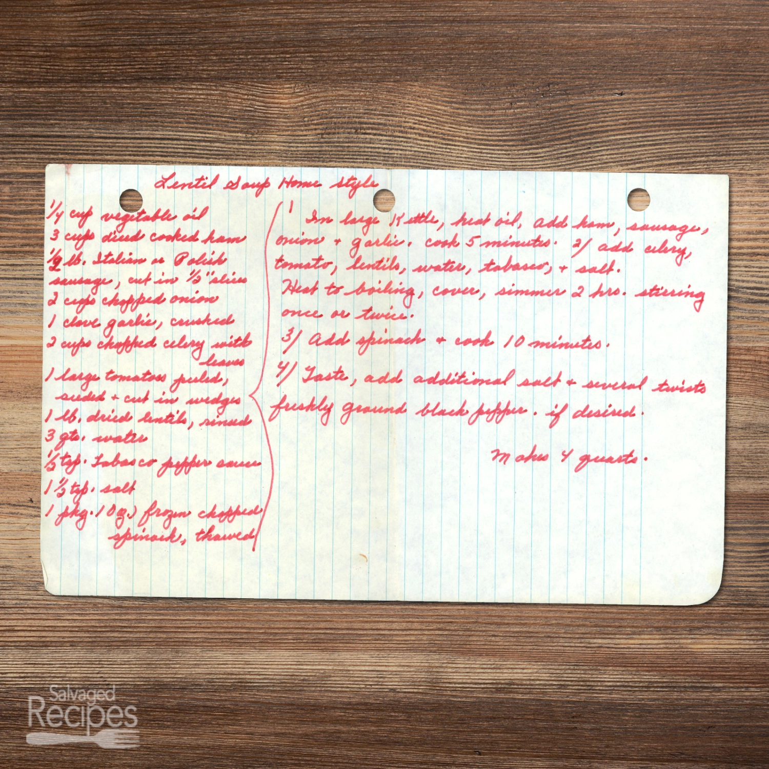 Home-Style Lentil Soup