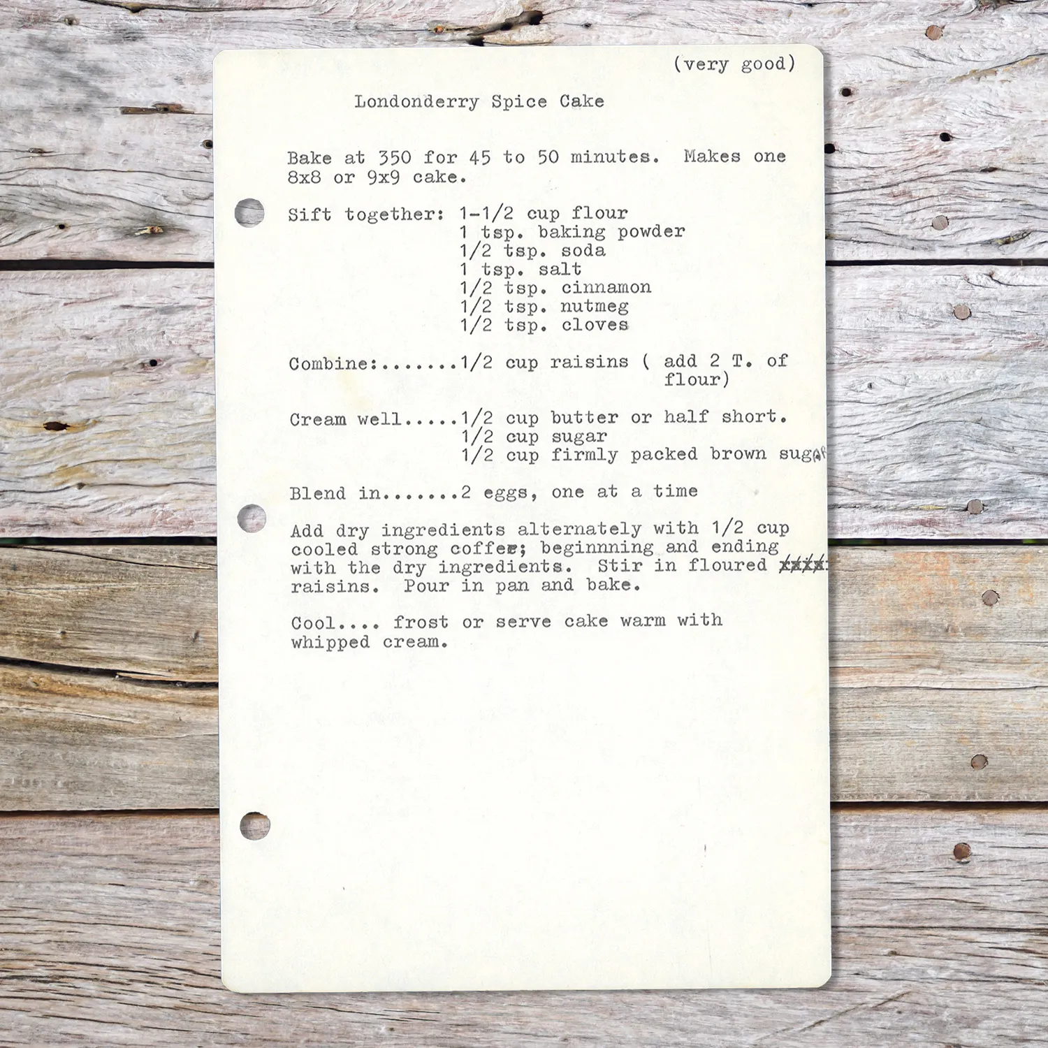 Londonderry Spice Cake with Coffee and Raisins