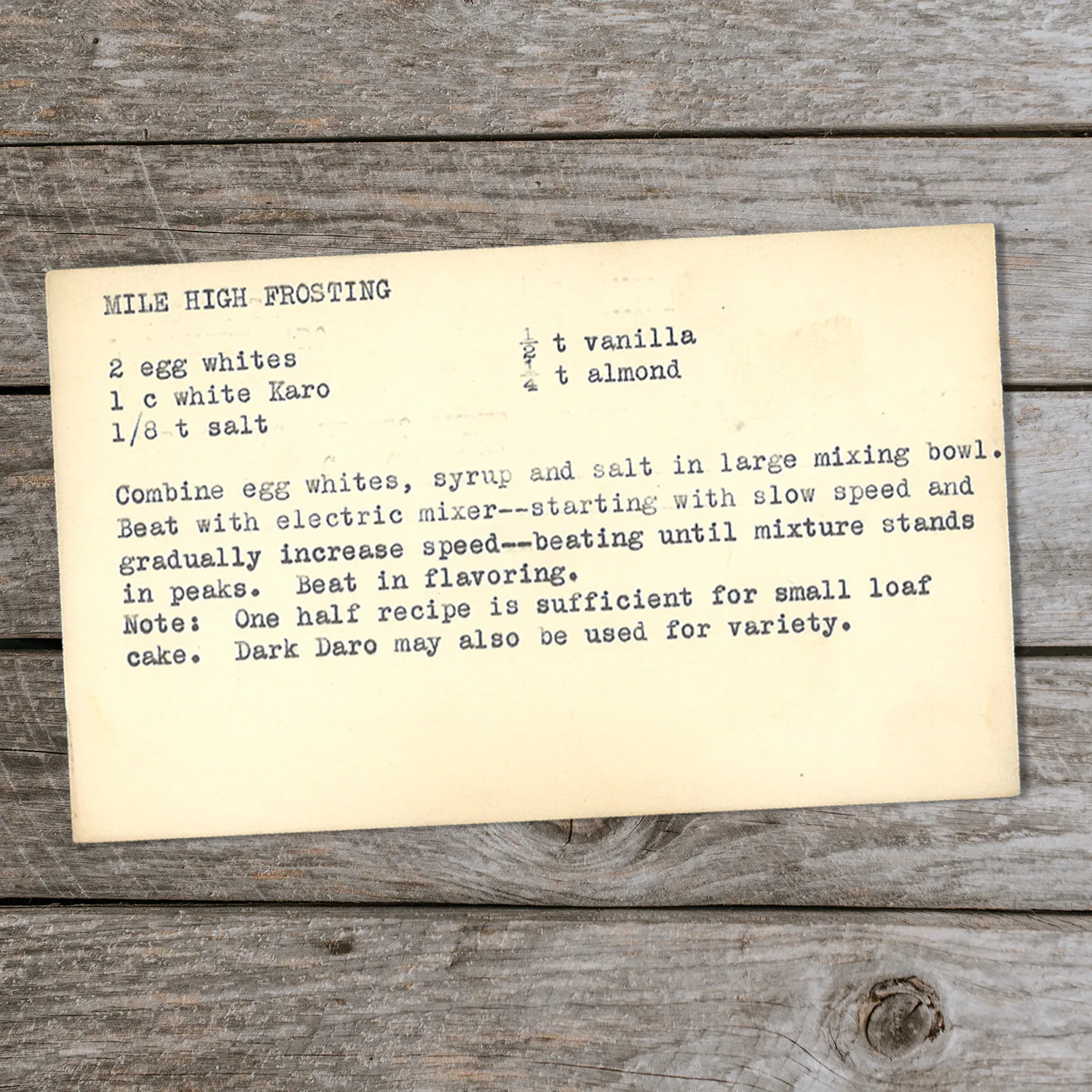 Mile High Corn Syrup Frosting