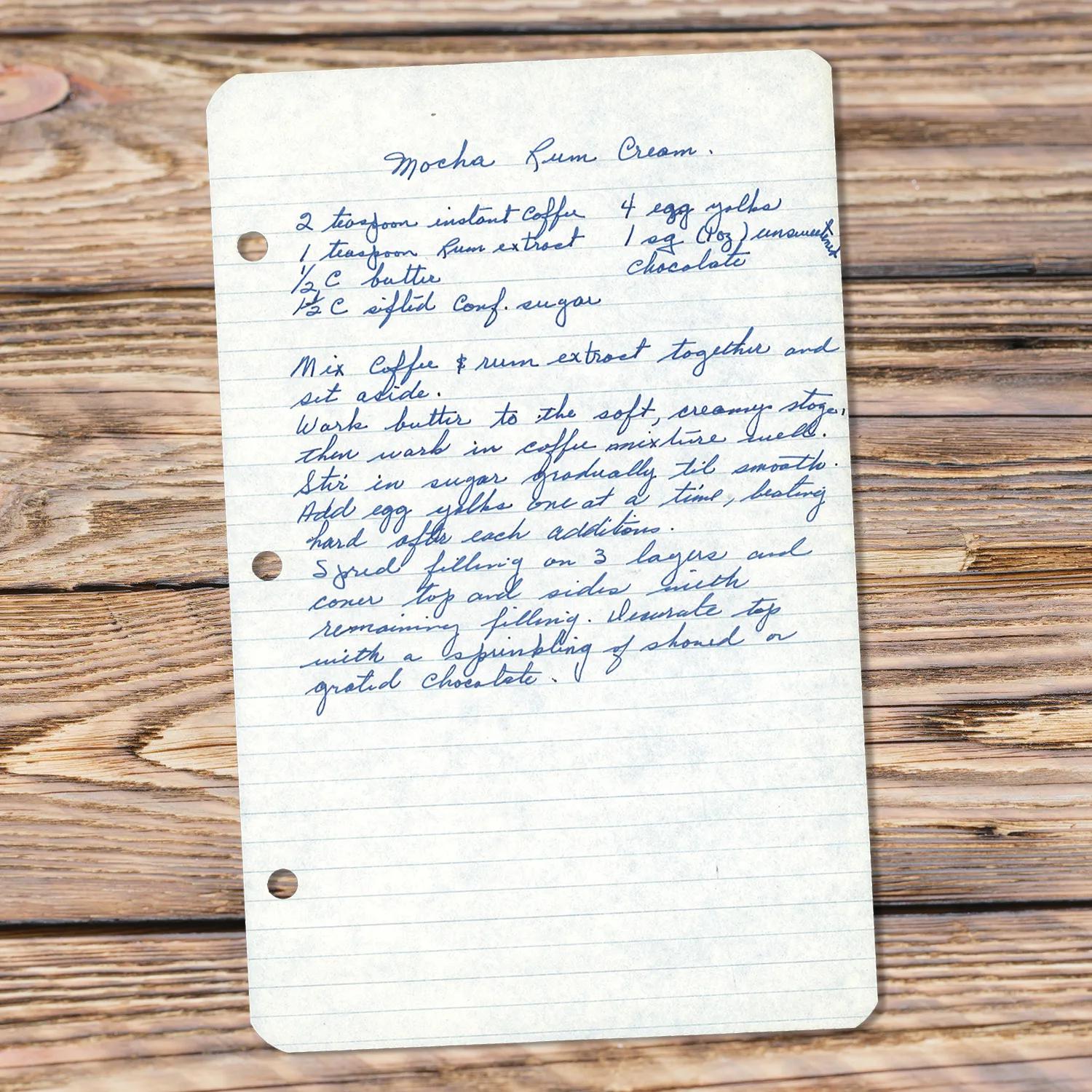 Mocha Rum Cream Cake Filling