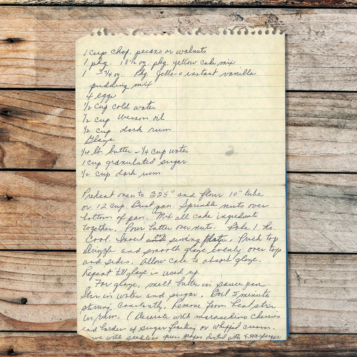 Rum Glazed Pecan Cake