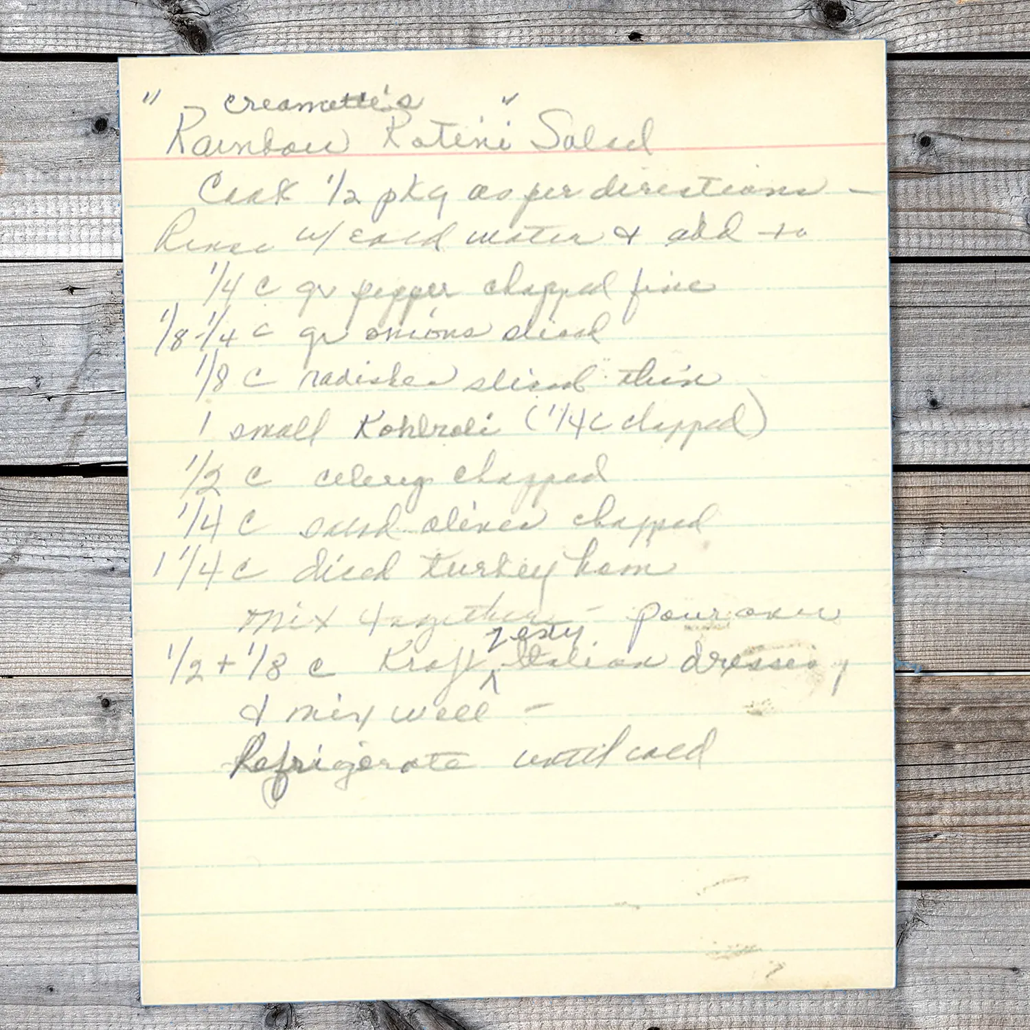 Creamette’s Rainbow Rotini Salad with Turkey Ham & Veggies