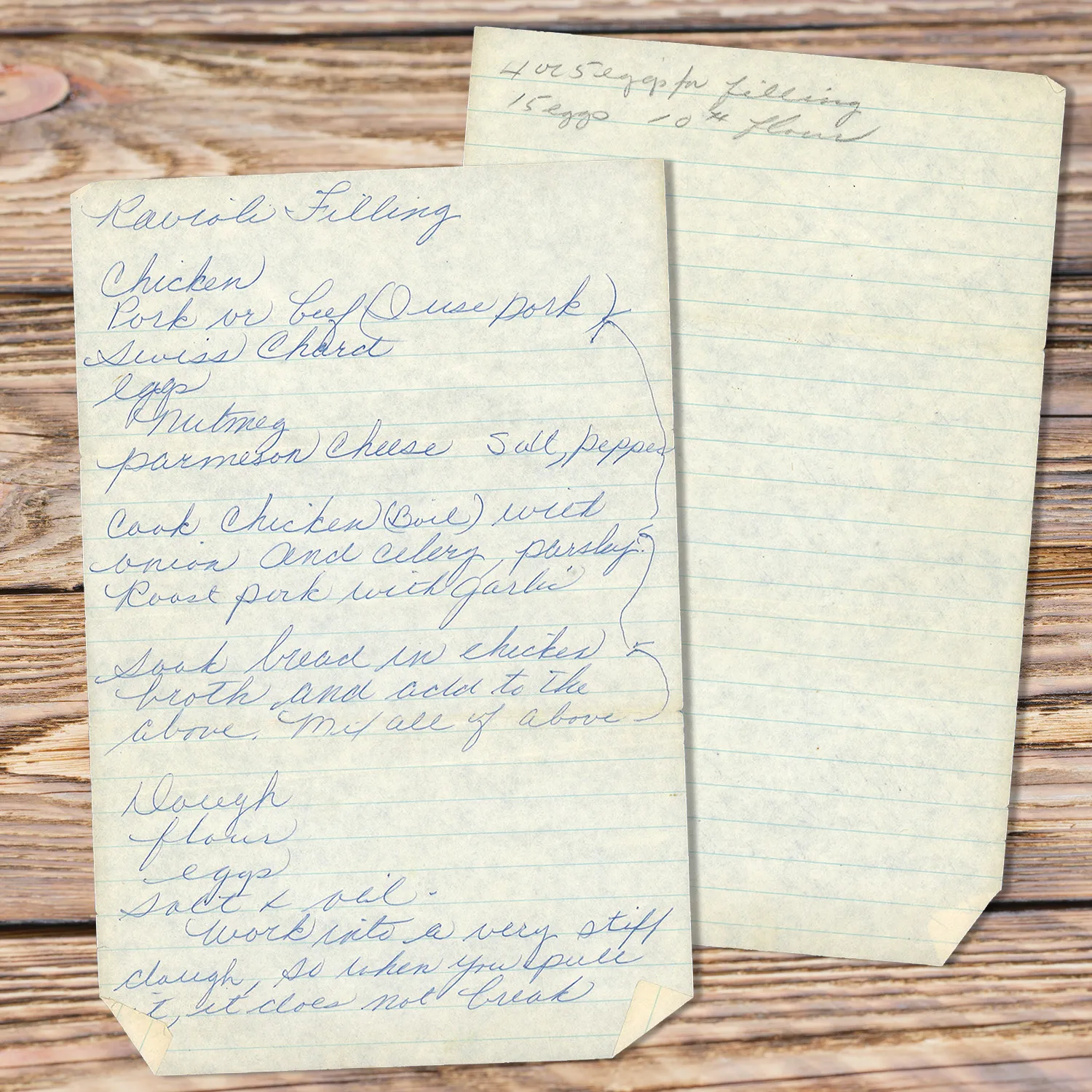 Italian Ravioli Filling with Chicken, Pork & Swiss Chard