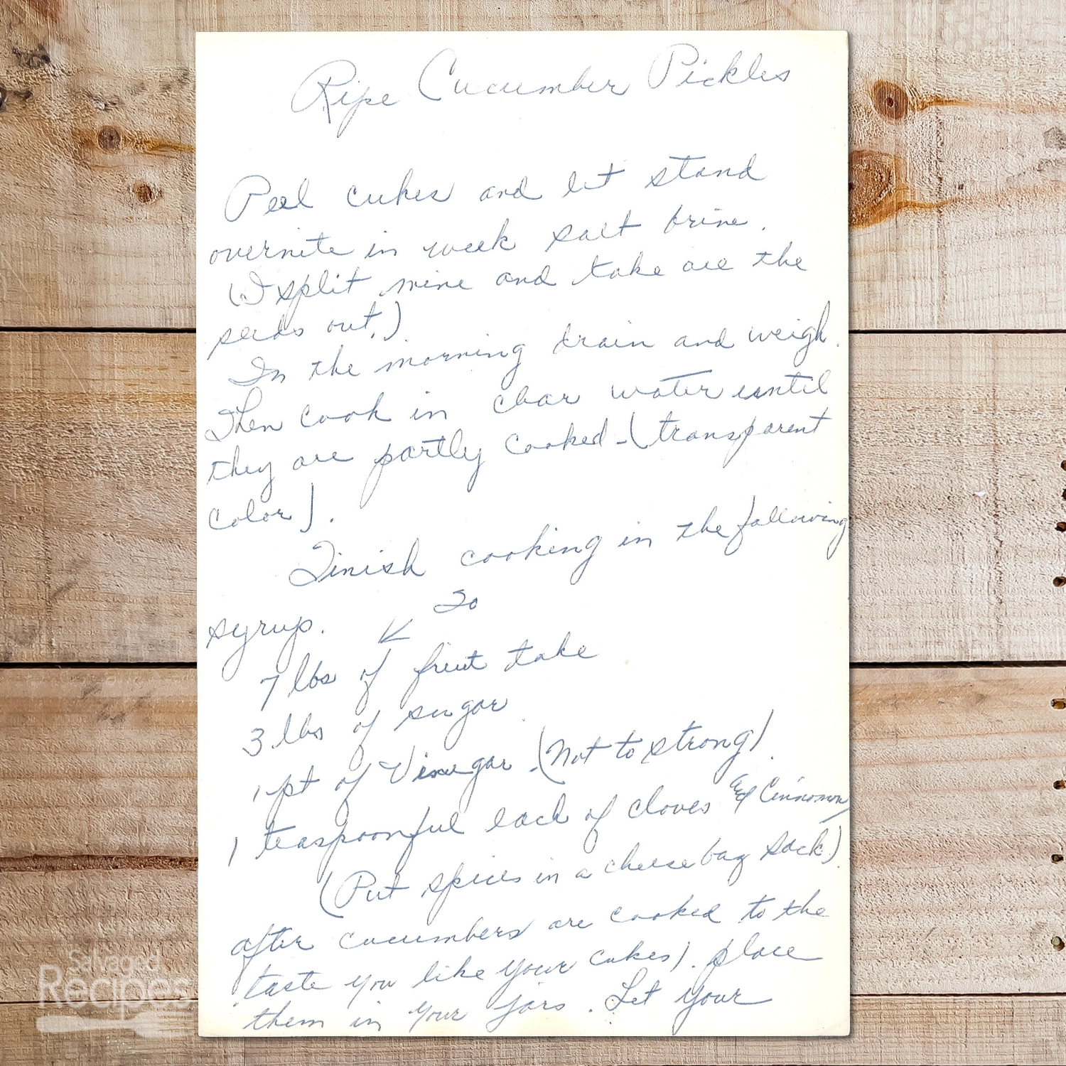 Ripe Cucumber Pickles